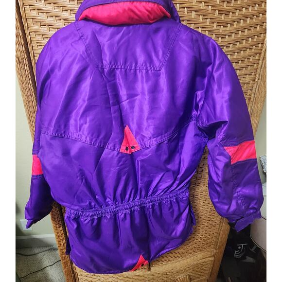 Vintage 90s NEVICA Ski Jacket Women’s Size 10 Purple & Neon Pink Retro Snow Coat - Picture 2 of 16